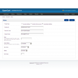 Alipay Payment For Opencart