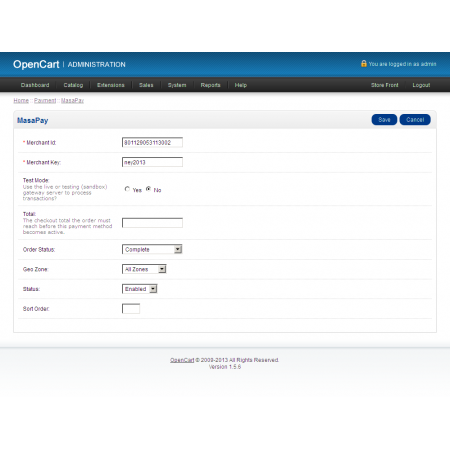 Masapay Payment For Opencart